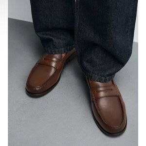 Zara Men Classic Brown Leather Loafers